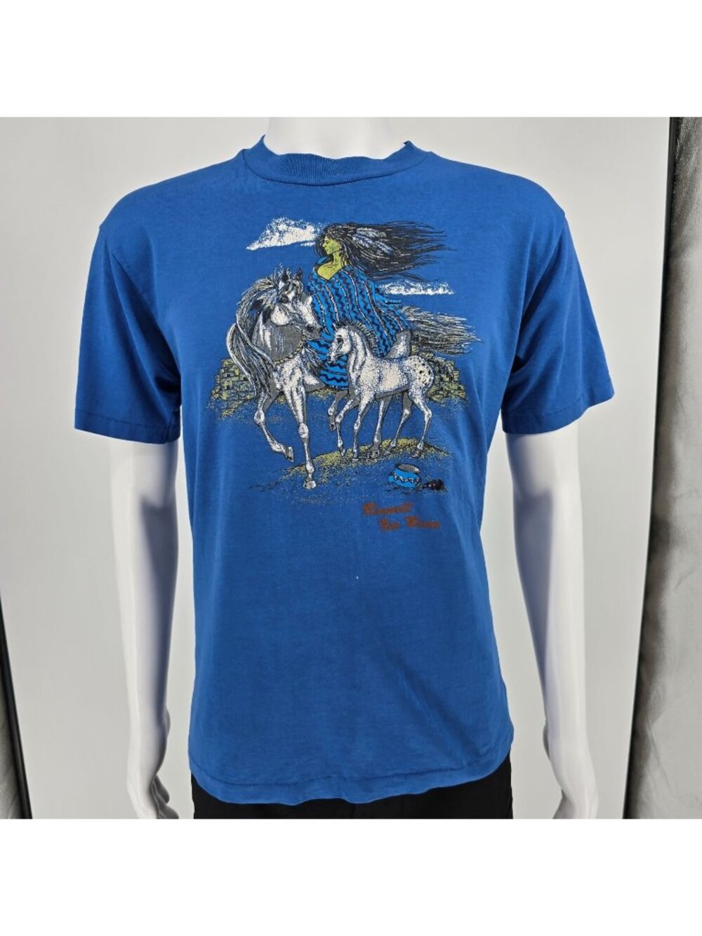 Vintage Early 1990s Hanes Roswell New Mexico Native Spirit Horse T-Shirt (L)